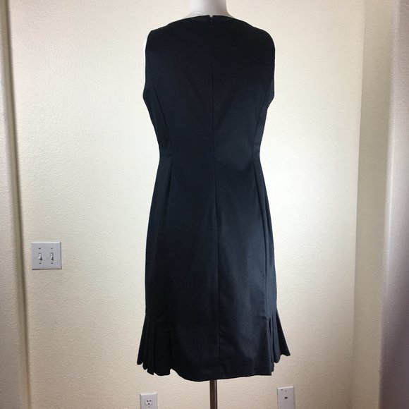 Tahari Black Pleated Dress - Picture 2 of 5